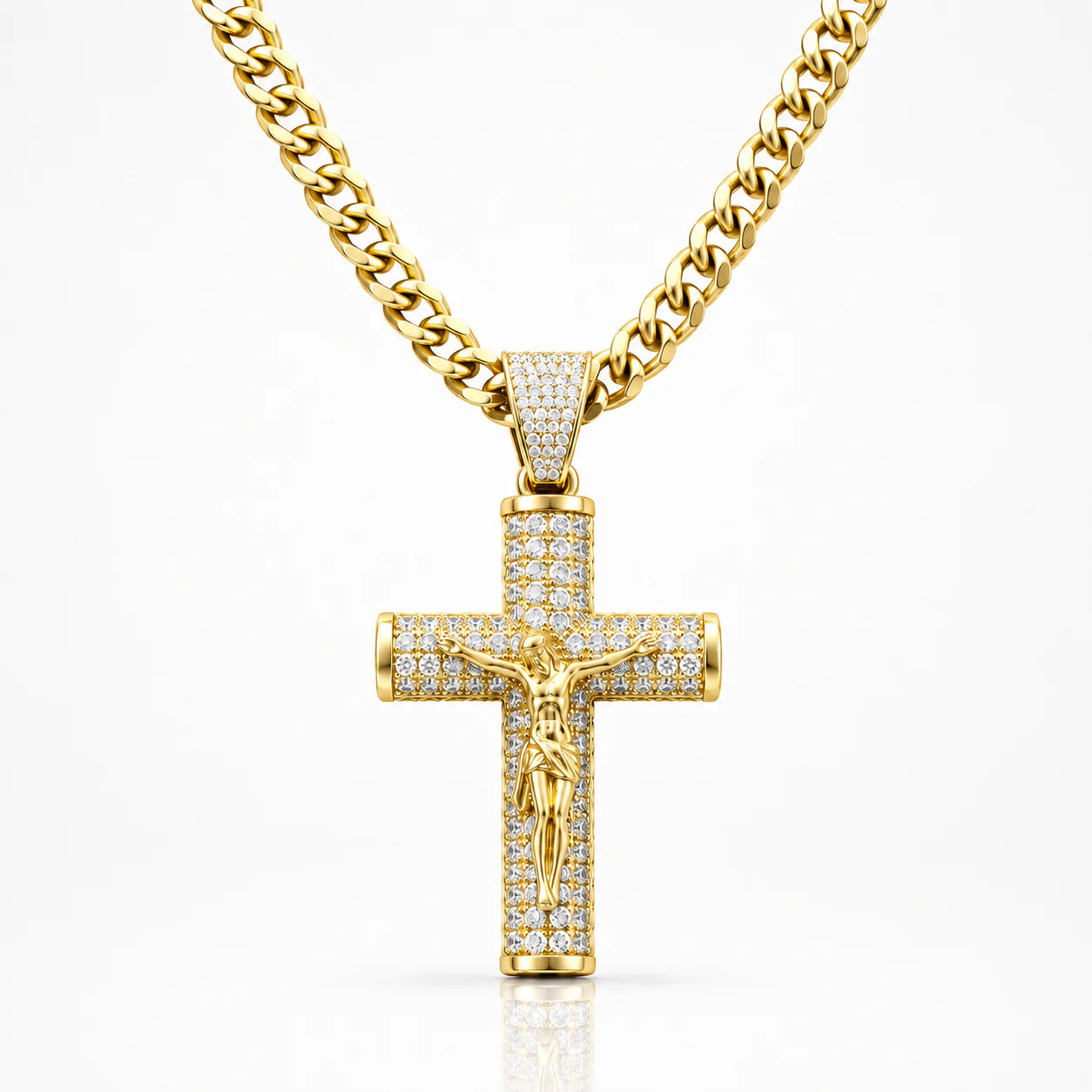14K Gold Crucifix Chain